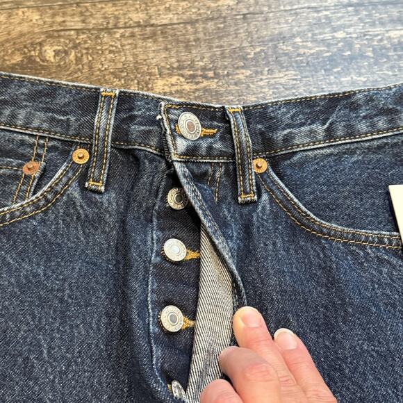 RE/DONE Midi Denim Skirt Womens 26 Blue Heritage Rinse Organic Cotton NEW - Picture 4 of 14